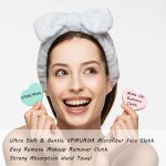 Hot Microfiber Face Cloth Facial warm towel|Soft washcloths for face Makeup Remover-Eraser|Absorbent face towel for skincare|Fast Drying Face wash cloth|Multi-Purpose facial cleansing Cloth,white,2pcs - Image 4